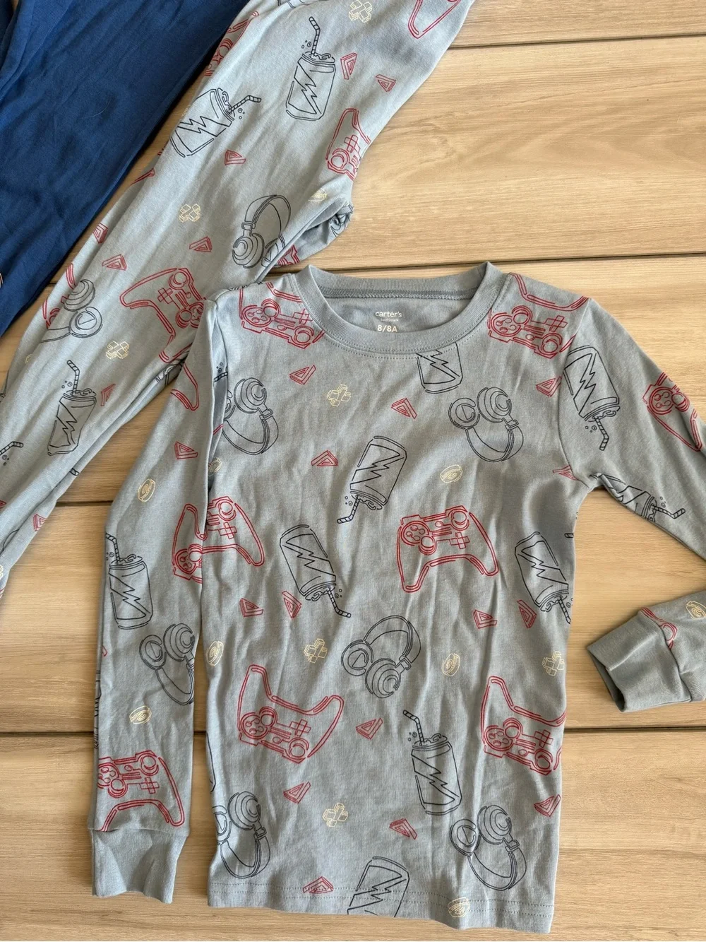 Carter's Gaming 4 Piece Pajama Set Blue Size 8/8A NWT